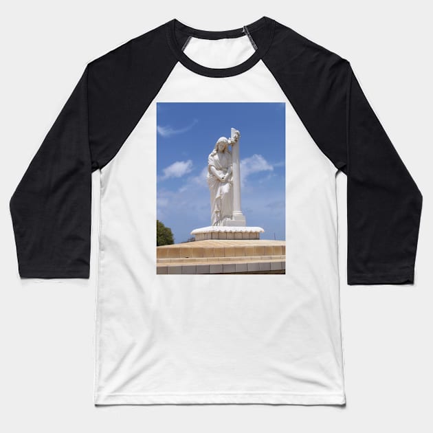 Virgin Mary Statue Baseball T-Shirt by aldersmith